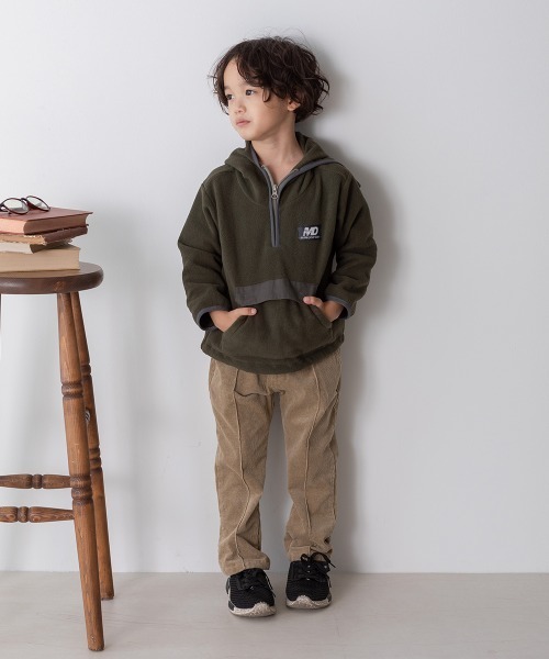 MAKE YOUR DAY（メイクユアデイ）の「フード付きフリースプルオーバー■80～140cm（パーカー・キッズ・ネイビー/オリーブ・130/100/110/80/90/140/120）」の20枚目の写真