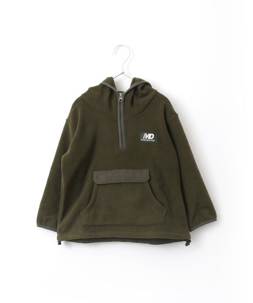 MAKE YOUR DAY（メイクユアデイ）の「フード付きフリースプルオーバー■80～140cm（パーカー・キッズ・ネイビー/オリーブ・130/100/110/80/90/140/120）」の3枚目の写真