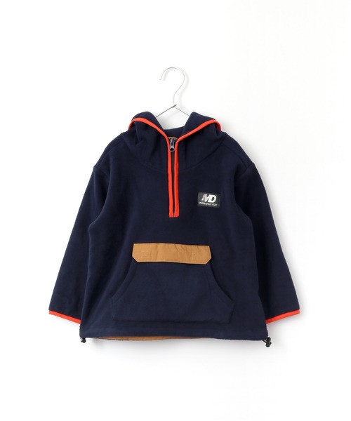 MAKE YOUR DAY（メイクユアデイ）の「フード付きフリースプルオーバー■80～140cm（パーカー・キッズ・ネイビー/オリーブ・130/100/110/80/90/140/120）」の4枚目の写真