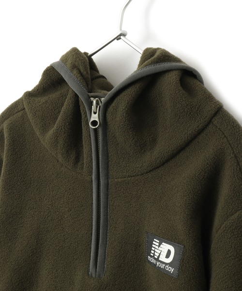 MAKE YOUR DAY（メイクユアデイ）の「フード付きフリースプルオーバー■80～140cm（パーカー・キッズ・ネイビー/オリーブ・130/100/110/80/90/140/120）」の7枚目の写真