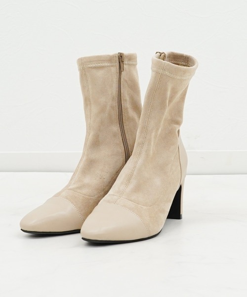archives(アルシーヴ)の「スクエアミドルブーツ(ブーツ・レディース・ブラウン/ベージュ・LARGE/MEDIUM)」の7枚目の写真