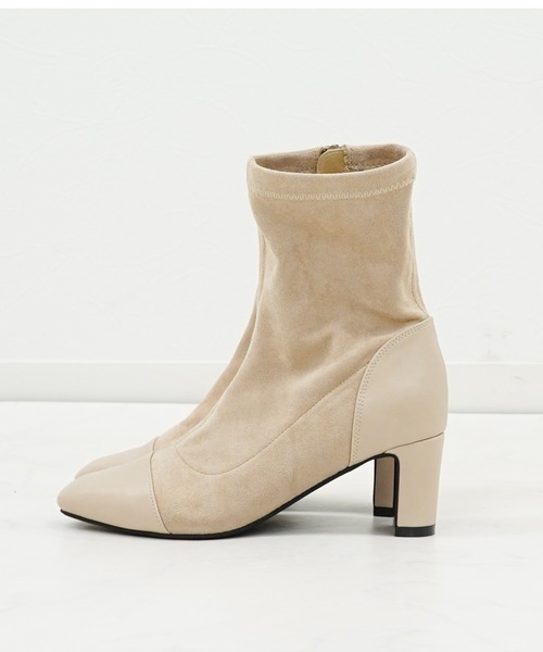 archives(アルシーヴ)の「スクエアミドルブーツ(ブーツ・レディース・ブラウン/ベージュ・LARGE/MEDIUM)」の5枚目の写真