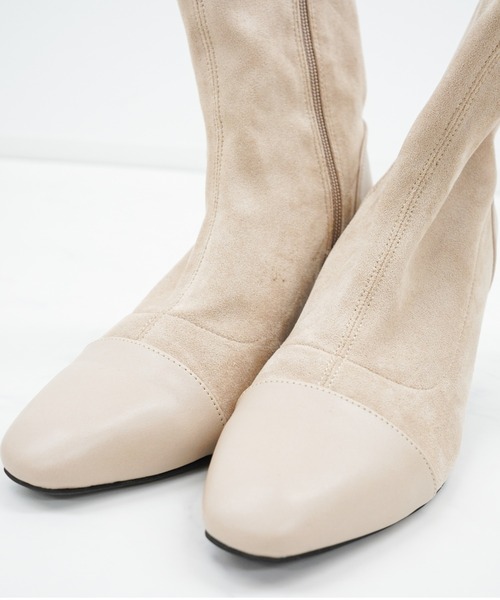 archives(アルシーヴ)の「スクエアミドルブーツ(ブーツ・レディース・ブラウン/ベージュ・LARGE/MEDIUM)」の8枚目の写真