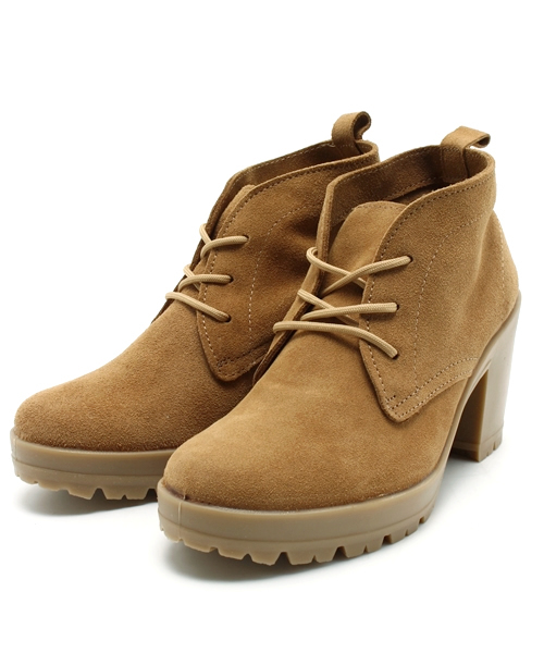 Kastane（カスタネ）の「【Kastane】スエードヒールショートブーツ（ブーティ・レディース・ネイビー/ブラウン/ベージュ・38/39/36/37）」の6枚目の写真