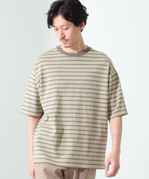 B:MING by BEAMS | ＜UNISEX＞ B:MING by BEAMS / ボーダー ドロップショルダー クルーネックTシャツ(ドロップフィット)(Tシャツ/カットソー)