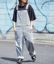 KANGOL/カンゴール別注 ロゴ刺繍 ワイドオーバーオール/カツラギ/デニム