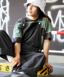 KANGOL | KANGOL/カンゴール別注 ロゴ刺繍 ワイドオーバーオール/カツラギ/デニム(サロペット/オーバーオール)