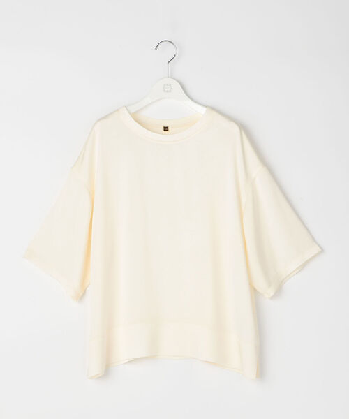 Ravissant Laviere(ラヴィソンラヴィエール)の「ソアパールバックサテンTシャツ(シャツ/ブラウス・レディース・ミント/オフホワイト/チャコールグレー・38)」の2枚目の写真