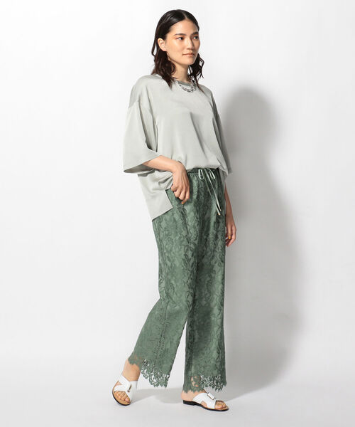 Ravissant Laviere(ラヴィソンラヴィエール)の「ソアパールバックサテンTシャツ(シャツ/ブラウス・レディース・ミント/オフホワイト/チャコールグレー・38)」の9枚目の写真