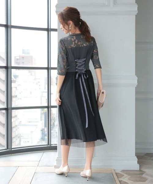 あきなっちぃ様　Dress Labドレスラボ　スタンドカラー　プリーツ　ドレス セールファッション - あきなっちぃ様 Dress Labドレスラボ
