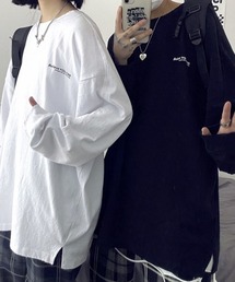 【WB ORIGINALS】Big Silhouette One Point Logo Drop Shoulder Pullover Long-Sleeve T-shirt