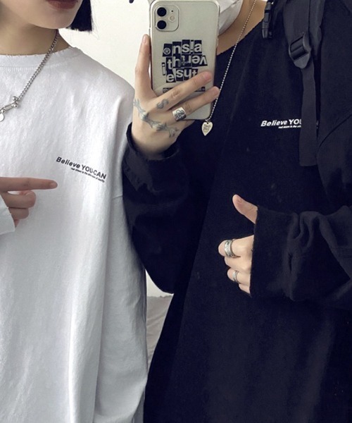 WESTBOY(ウエストボーイ)の「【WB ORIGINALS】Big Silhouette One Point Logo Drop Shoulder Pullover Long-Sleeve T-shirt(Tシャツ/カットソー・メンズ・ホワイト/ブラック・M/L/XL)」の7枚目の写真
