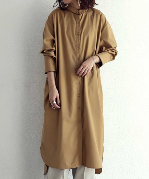 トレンチ風ロングシャツ シャツワンピース Antiqua アンティカ のファッション通販 Zozotown
