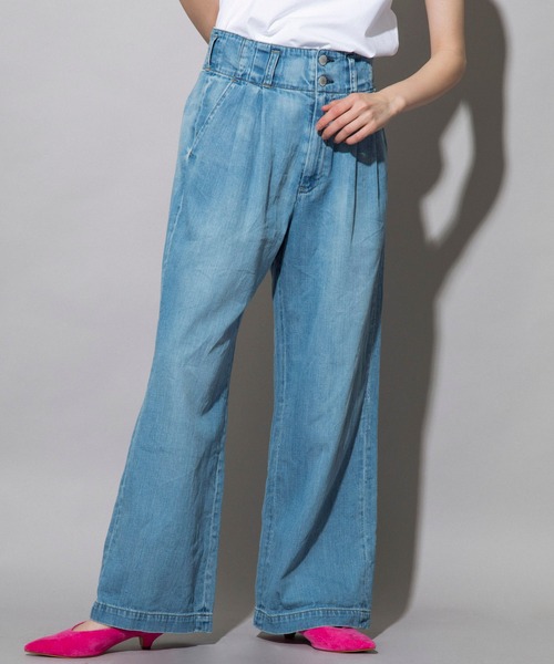 Munich（ミューニック）の「7.5oz ドライブリーチデニム　タックワイドパンツ（デニムパンツ・レディース・インディゴブルー・S/M/XS）」の7枚目の写真