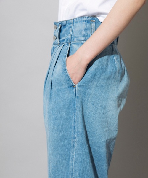 Munich（ミューニック）の「7.5oz ドライブリーチデニム　タックワイドパンツ（デニムパンツ・レディース・インディゴブルー・S/M/XS）」の14枚目の写真
