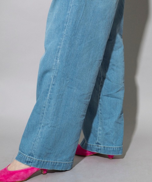 Munich（ミューニック）の「7.5oz ドライブリーチデニム　タックワイドパンツ（デニムパンツ・レディース・インディゴブルー・S/M/XS）」の17枚目の写真