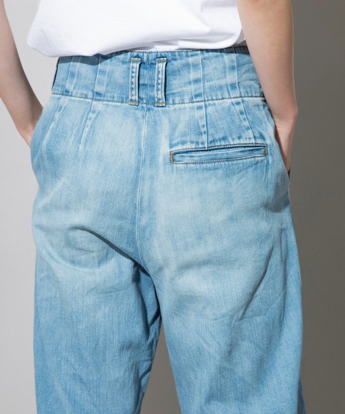 Munich（ミューニック）の「7.5oz ドライブリーチデニム　タックワイドパンツ（デニムパンツ・レディース・インディゴブルー・S/M/XS）」の16枚目の写真