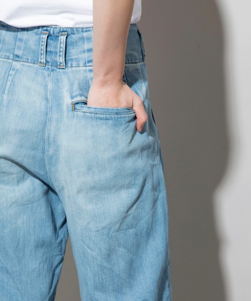 Munich（ミューニック）の「7.5oz ドライブリーチデニム　タックワイドパンツ（デニムパンツ・レディース・インディゴブルー・S/M/XS）」の15枚目の写真