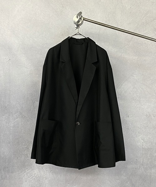 Beno（ビーノ）の「ソフトポリツイル ワイドフレア ルーズシルエット テーラードジャケット（テーラードジャケット・メンズ・ブラック/グレイッシュベージュ/グレイッシュブルー・M/L）」の19枚目の写真