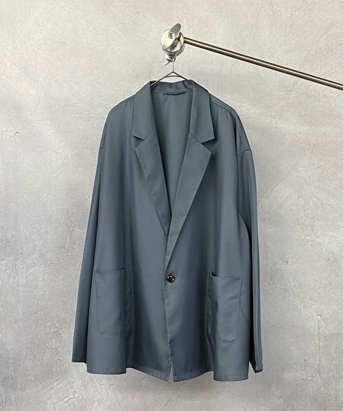 Beno（ビーノ）の「ソフトポリツイル ワイドフレア ルーズシルエット テーラードジャケット（テーラードジャケット・メンズ・ブラック/グレイッシュベージュ/グレイッシュブルー・M/L）」の20枚目の写真