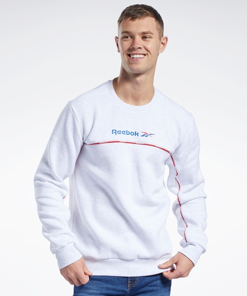 Reebok(リーボック)の「クラシックス リニア クルー スウェットシャツ / Classics Linear Crew Sweatshirt(スウェット・メンズ・ホワイト/ブラック/ネイビー・SMALL/MEDIUM/LARGE/X-LARGE/XX-LARGE/X-SMALL/XXX-LARGE)」の2枚目の写真
