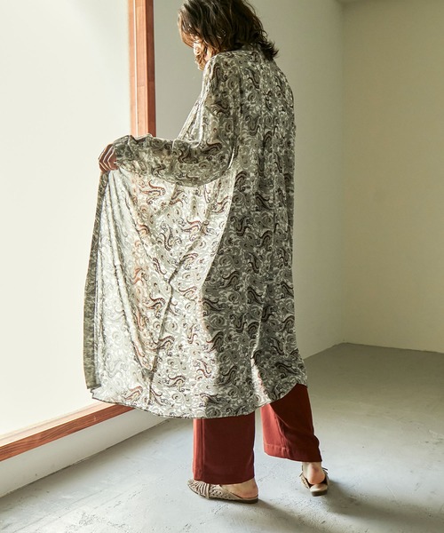 Fashion Letter（ファッションレター）の「ペイズリー柄バンドカラーシアーシャツワンピ  21SS（シャツワンピース・レディース・アイボリー/ブラウン/ブラック・M）」の21枚目の写真