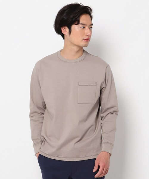 THE SHOP TK （ザ ショップ ティーケー ）の「◆USAコットンタフ ロングTシャツ（Tシャツ/カットソー・メンズ・オフホワイト/ブラック/ライトブルー/ベージュ・02/04/03）」の3枚目の写真