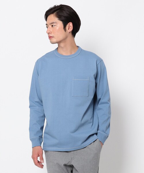 THE SHOP TK （ザ ショップ ティーケー ）の「◆USAコットンタフ ロングTシャツ（Tシャツ/カットソー・メンズ・オフホワイト/ブラック/ライトブルー/ベージュ・02/04/03）」の4枚目の写真