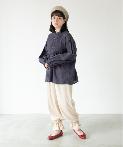 MERLOT（メルロー）の「ピンタッククラシックブラウス（シャツ/ブラウス・レディース・ネイビー/ホワイト・FREE）」の16枚目の写真