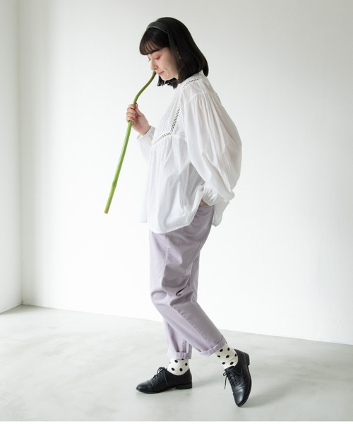 MERLOT（メルロー）の「ピンタッククラシックブラウス（シャツ/ブラウス・レディース・ネイビー/ホワイト・FREE）」の12枚目の写真