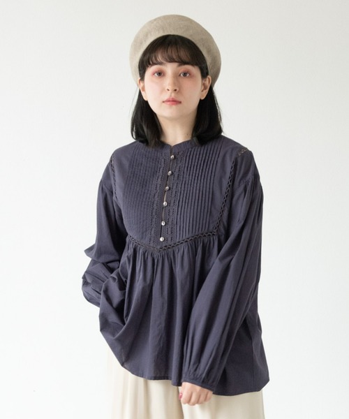 MERLOT（メルロー）の「ピンタッククラシックブラウス（シャツ/ブラウス・レディース・ネイビー/ホワイト・FREE）」の20枚目の写真