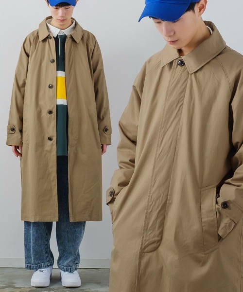 improves（インプローブス）の「オーバーサイズ ロング バルマカーンコート（ステンカラーコート・メンズ・ブラック/ベージュ/カーキ/ブルーグレー/チェック/ライトグレー/チャコールグレー・MEDIUM/LARGE）」の5枚目の写真