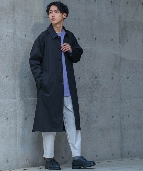 improves（インプローブス）の「オーバーサイズ ロング バルマカーンコート（ステンカラーコート・メンズ・ブラック/ベージュ/カーキ/ブルーグレー/チェック/ライトグレー/チャコールグレー・MEDIUM/LARGE）」の8枚目の写真