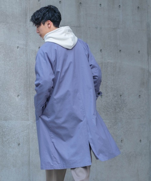 improves（インプローブス）の「オーバーサイズ ロング バルマカーンコート（ステンカラーコート・メンズ・ブラック/ベージュ/カーキ/ブルーグレー/チェック/ライトグレー/チャコールグレー・MEDIUM/LARGE）」の12枚目の写真