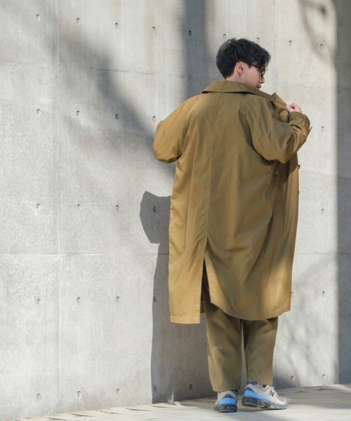 improves（インプローブス）の「オーバーサイズ ロング バルマカーンコート（ステンカラーコート・メンズ・ブラック/ベージュ/カーキ/ブルーグレー/チェック/ライトグレー/チャコールグレー・MEDIUM/LARGE）」の17枚目の写真