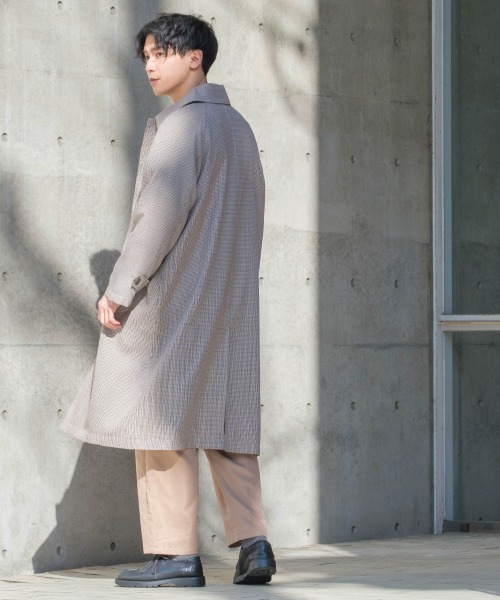 improves（インプローブス）の「オーバーサイズ ロング バルマカーンコート（ステンカラーコート・メンズ・ブラック/ベージュ/カーキ/ブルーグレー/チェック/ライトグレー/チャコールグレー・MEDIUM/LARGE）」の21枚目の写真
