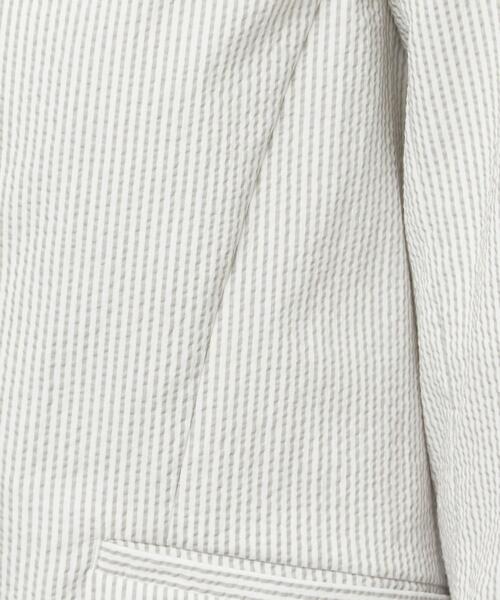 closet story(クローゼットストーリー)の「<closet story>□シアサッカー カラーレス ジャケット -手洗い可能-(ノーカラージャケット・レディース・ライトグレー/ネイビー/オフホワイト・S/M)」の11枚目の写真