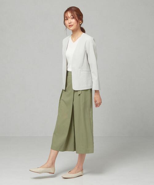 closet story(クローゼットストーリー)の「<closet story>□シアサッカー カラーレス ジャケット -手洗い可能-(ノーカラージャケット・レディース・ライトグレー/ネイビー/オフホワイト・S/M)」の14枚目の写真