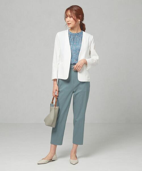 closet story(クローゼットストーリー)の「<closet story>□シアサッカー カラーレス ジャケット -手洗い可能-(ノーカラージャケット・レディース・ライトグレー/ネイビー/オフホワイト・S/M)」の18枚目の写真