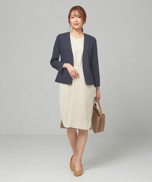 closet story(クローゼットストーリー)の「<closet story>□シアサッカー カラーレス ジャケット -手洗い可能-(ノーカラージャケット・レディース・ライトグレー/ネイビー/オフホワイト・S/M)」の22枚目の写真