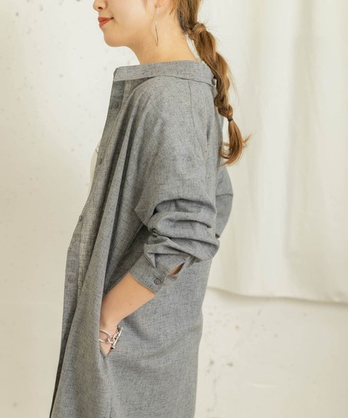 ITEMS URBANRESEARCH（アイテムズ アーバンリサーチ）の「アサコンシャツワンピース（シャツワンピース・レディース・ベージュ/ブラウン/ネイビー・FREE）」の12枚目の写真