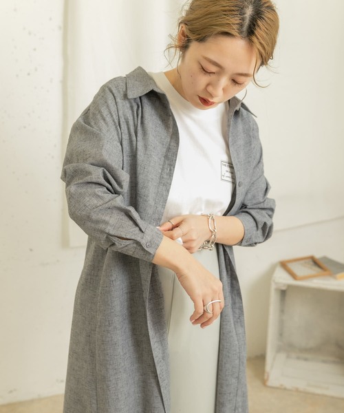 ITEMS URBANRESEARCH（アイテムズ アーバンリサーチ）の「アサコンシャツワンピース（シャツワンピース・レディース・ベージュ/ブラウン/ネイビー・FREE）」の13枚目の写真