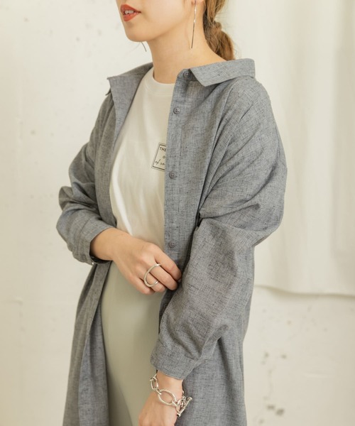 ITEMS URBANRESEARCH（アイテムズ アーバンリサーチ）の「アサコンシャツワンピース（シャツワンピース・レディース・ベージュ/ブラウン/ネイビー・FREE）」の14枚目の写真