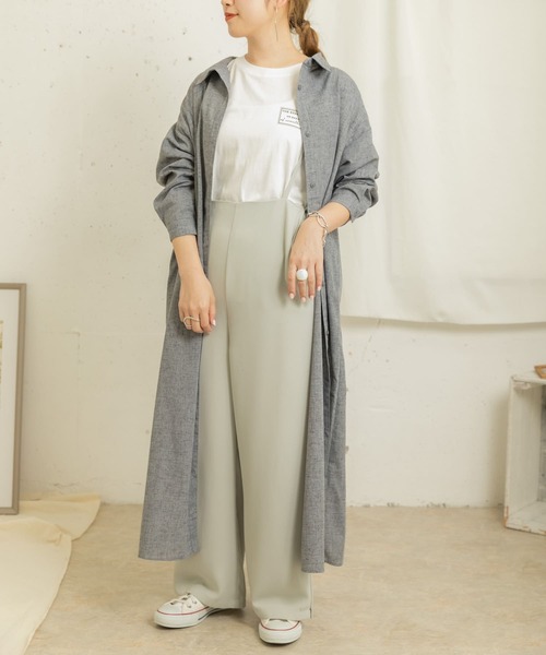 ITEMS URBANRESEARCH（アイテムズ アーバンリサーチ）の「アサコンシャツワンピース（シャツワンピース・レディース・ベージュ/ブラウン/ネイビー・FREE）」の16枚目の写真