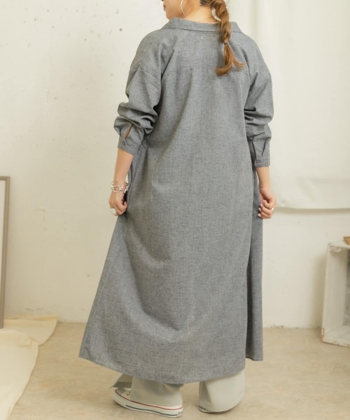 ITEMS URBANRESEARCH（アイテムズ アーバンリサーチ）の「アサコンシャツワンピース（シャツワンピース・レディース・ベージュ/ブラウン/ネイビー・FREE）」の17枚目の写真