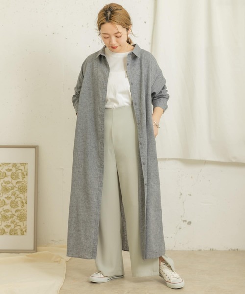 ITEMS URBANRESEARCH（アイテムズ アーバンリサーチ）の「アサコンシャツワンピース（シャツワンピース・レディース・ベージュ/ブラウン/ネイビー・FREE）」の18枚目の写真