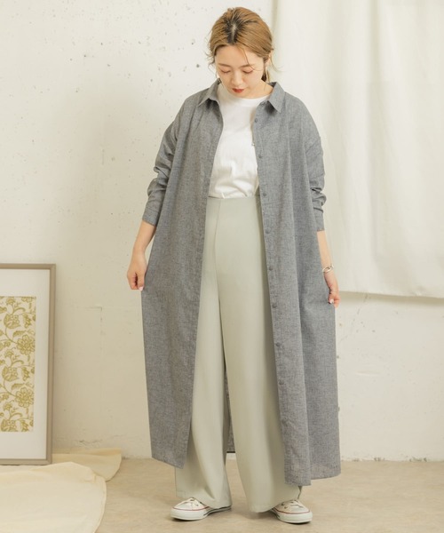 ITEMS URBANRESEARCH（アイテムズ アーバンリサーチ）の「アサコンシャツワンピース（シャツワンピース・レディース・ベージュ/ブラウン/ネイビー・FREE）」の20枚目の写真