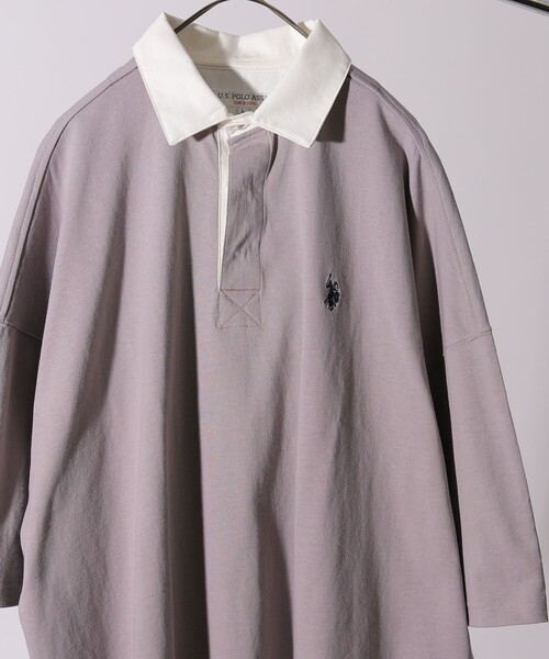 FREAK'S STORE（フリークスストア）の「WEB限定 U.S. POLO ASSN.×FREAK'S STORE/ユーエスポロアッスン 別注 ビッグシルエット SSラガーシャツ/オーバーサイズ（Tシャツ/カットソー・メンズ・ブラック/ベージュ/ネイビー/サックスブルー/ピンク/グリーン/ラベンダー・SMALL/MEDIUM/LARGE）」の10枚目の写真