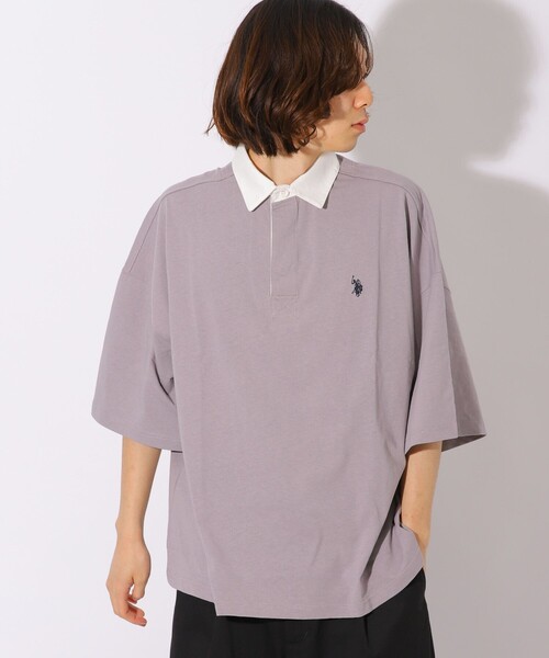 FREAK'S STORE（フリークスストア）の「WEB限定 U.S. POLO ASSN.×FREAK'S STORE/ユーエスポロアッスン 別注 ビッグシルエット SSラガーシャツ/オーバーサイズ（Tシャツ/カットソー・メンズ・ブラック/ベージュ/ネイビー/サックスブルー/ピンク/グリーン/ラベンダー・SMALL/MEDIUM/LARGE）」の13枚目の写真