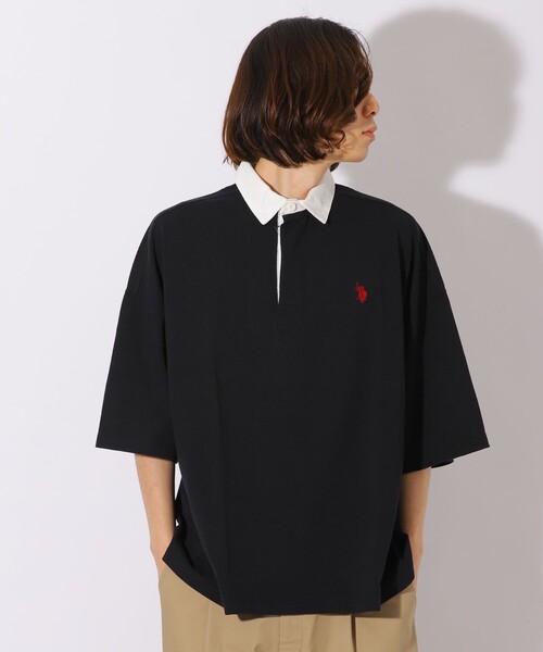 FREAK'S STORE（フリークスストア）の「WEB限定 U.S. POLO ASSN.×FREAK'S STORE/ユーエスポロアッスン 別注 ビッグシルエット SSラガーシャツ/オーバーサイズ（Tシャツ/カットソー・メンズ・ブラック/ベージュ/ネイビー/サックスブルー/ピンク/グリーン/ラベンダー・SMALL/MEDIUM/LARGE）」の20枚目の写真